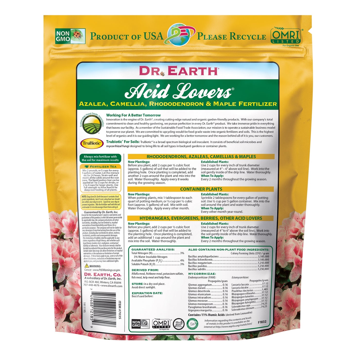 Organic and Natural Acid Lover Fertilizer, Dr. Earth