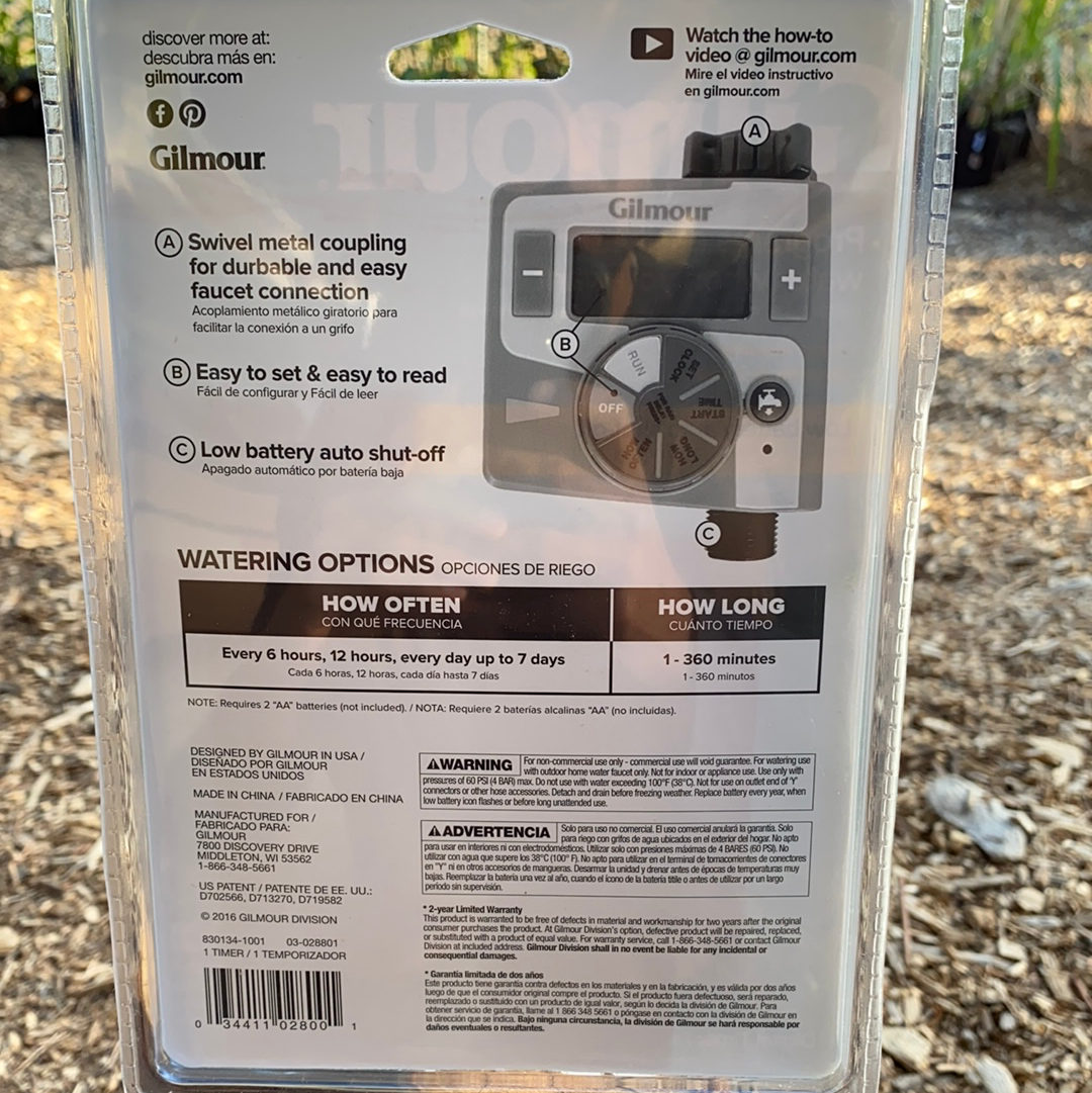 Gilmour Automatic Water Timer (single zone)